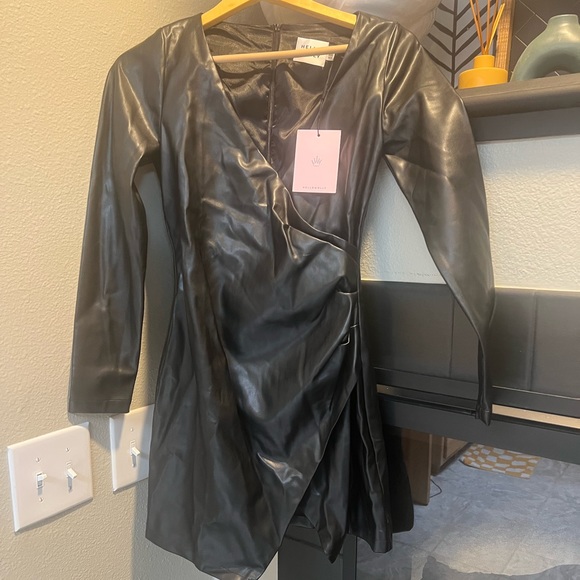 black faux leather dress - Picture 1 of 3